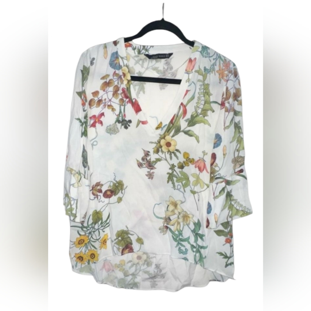 EUC Zara Woman Floral Print Blouse